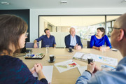 Teamvergadering met Groep Vanhee in de vergaderzaal
